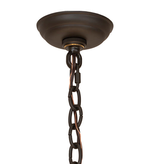 Meyda Lighting Cypola 43" 8-Light Oil Rubbed Bronze Inverted Pendant Light With Beige Fleshtone Idalight Shade