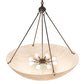 Meyda Lighting Cypola 43" 8-Light Oil Rubbed Bronze Inverted Pendant Light With Beige Fleshtone Idalight Shade
