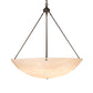 Meyda Lighting Cypola 43" 8-Light Oil Rubbed Bronze Inverted Pendant Light With Beige Fleshtone Idalight Shade