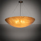 Meyda Lighting Cypola 48" 8-Light Brushed Nickel Powder Coat Inverted Pendant Light With Ambra Siena Idalight Shade