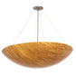 Meyda Lighting Cypola 48" 8-Light Brushed Nickel Powder Coat Inverted Pendant Light With Ambra Siena Idalight Shade