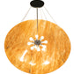 Meyda Lighting Cypola 48" 8-Light Brushed Nickel Powder Coat Inverted Pendant Light With Ambra Siena Idalight Shade