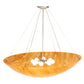 Meyda Lighting Cypola 48" 8-Light Brushed Nickel Powder Coat Inverted Pendant Light With Ambra Siena Idalight Shade