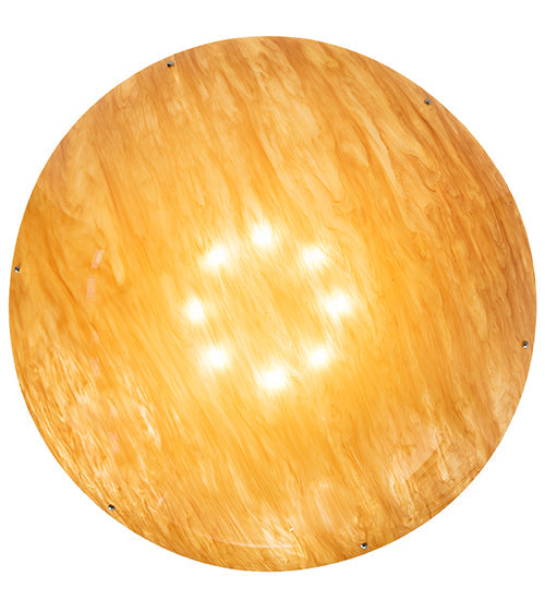 Meyda Lighting Cypola 48" 8-Light Brushed Nickel Powder Coat Inverted Pendant Light With Ambra Siena Idalight Shade
