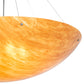 Meyda Lighting Cypola 48" 8-Light Brushed Nickel Powder Coat Inverted Pendant Light With Ambra Siena Idalight Shade