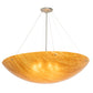 Meyda Lighting Cypola 48" 8-Light Brushed Nickel Powder Coat Inverted Pendant Light With Ambra Siena Idalight Shade