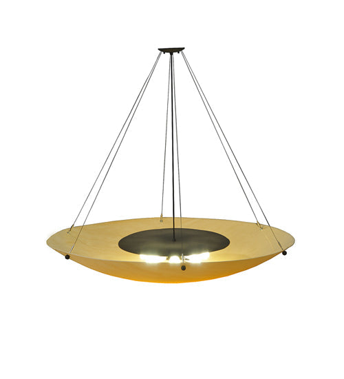 Meyda Lighting Cypola 48" 8-Light Oil Rubbed Bronze Inverted Pendant Light With Amber Tawnyrock Idalight Shade