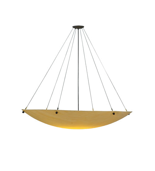 Meyda Lighting Cypola 48" 8-Light Oil Rubbed Bronze Inverted Pendant Light With Amber Tawnyrock Idalight Shade