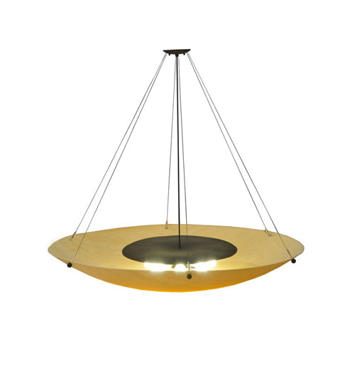 Meyda Lighting Cypola 48" 8-Light Oil Rubbed Bronze Inverted Pendant Light With Tawnyrock Idalight Shade Glass