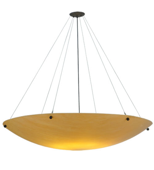 Meyda Lighting Cypola 48" 8-Light Oil Rubbed Bronze Inverted Pendant Light With Tawnyrock Idalight Shade Glass