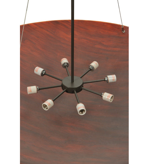 Meyda Lighting Cypola 48" 8-Light Timeless Bronze Inverted Pendant Light With Maduro Idalight Shade