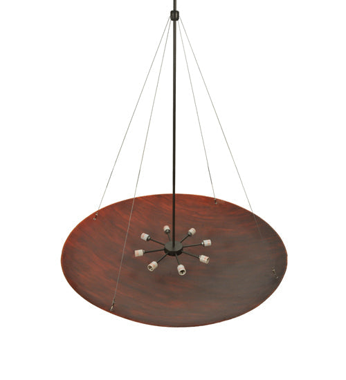 Meyda Lighting Cypola 48" 8-Light Timeless Bronze Inverted Pendant Light With Maduro Idalight Shade