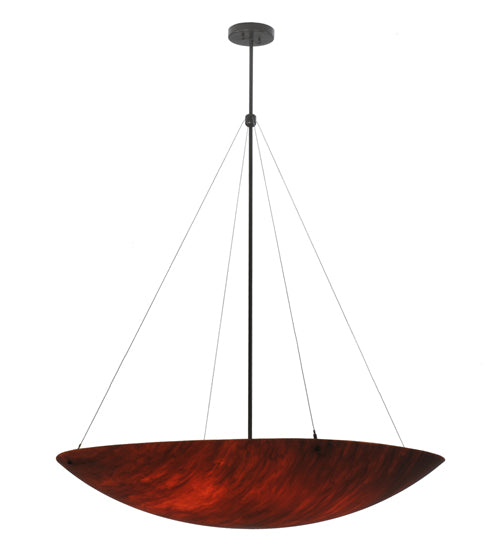 Meyda Lighting Cypola 48" 8-Light Timeless Bronze Inverted Pendant Light With Maduro Idalight Shade