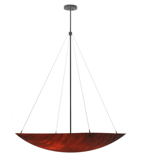 Meyda Lighting Cypola 48" 8-Light Timeless Bronze Inverted Pendant Light With Maduro Idalight Shade