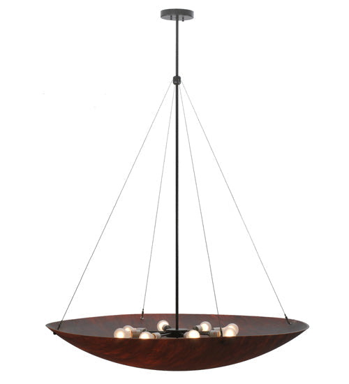 Meyda Lighting Cypola 48" 8-Light Timeless Bronze Inverted Pendant Light With Maduro Idalight Shade