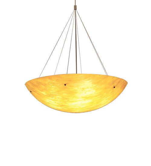 Meyda Lighting Cypola 60" 11-Light Brushed Nickel Inverted Pendant Light With Ambra Siena Idalight Shade