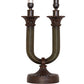 Meyda Lighting Cypress 29" 2-Light Mahogany Bronze Table Lamp With Brown Fabric Shade