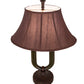 Meyda Lighting Cypress 29" 2-Light Mahogany Bronze Table Lamp With Brown Fabric Shade