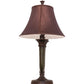 Meyda Lighting Cypress 29" 2-Light Mahogany Bronze Table Lamp With Brown Fabric Shade