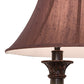 Meyda Lighting Cypress 29" 2-Light Mahogany Bronze Table Lamp With Brown Fabric Shade