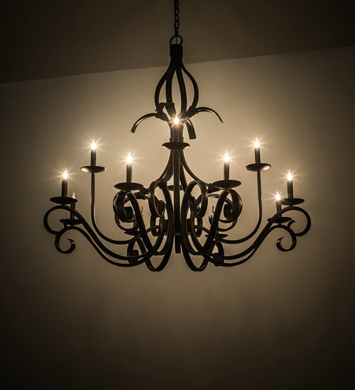 Meyda Lighting Cypress 48" 12-Light Satin Black Chandelier