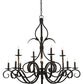 Meyda Lighting Cypress 48" 12-Light Satin Black Chandelier