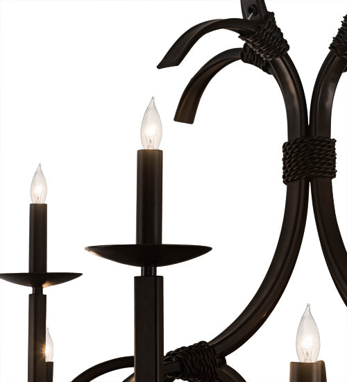 Meyda Lighting Cypress 48" 12-Light Satin Black Chandelier