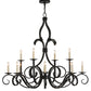 Meyda Lighting Cypress 48" 12-Light Satin Black Wrought Iron Chandelier With White Faux Candlelight