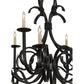 Meyda Lighting Cypress 48" 12-Light Satin Black Wrought Iron Chandelier With White Faux Candlelight