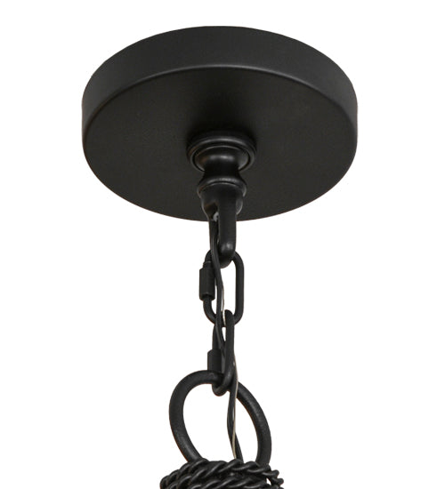 Meyda Lighting Cypress 48" 12-Light Satin Black Wrought Iron Chandelier With White Faux Candlelight