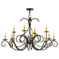 Meyda Lighting Cypress 48" 12-Light Timeless Bronze Chandelier With Ivory Faux Candlelight