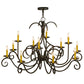 Meyda Lighting Cypress 48" 12-Light Timeless Bronze Chandelier With Ivory Faux Candlelight