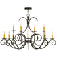 Meyda Lighting Cypress 48" 12-Light Timeless Bronze Chandelier With Ivory Faux Candlelight