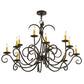 Meyda Lighting Cypress 48" 12-Light Timeless Bronze Chandelier With Ivory Faux Candlelight