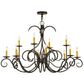 Meyda Lighting Cypress 48" 12-Light Timeless Bronze Chandelier With Ivory Faux Candlelight