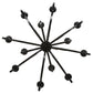 Meyda Lighting Cypress 54" 12-Light Satin Black Wrought Iron Chandelier With White Faux Candlelight