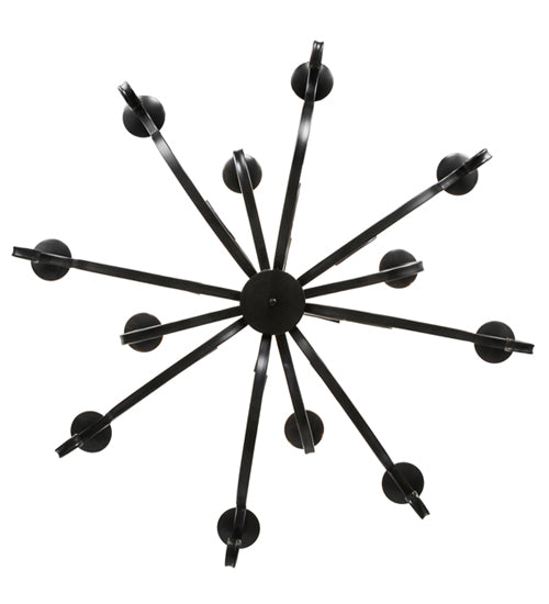 Meyda Lighting Cypress 54" 12-Light Satin Black Wrought Iron Chandelier With White Faux Candlelight