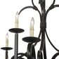 Meyda Lighting Cypress 54" 12-Light Satin Black Wrought Iron Chandelier With White Faux Candlelight