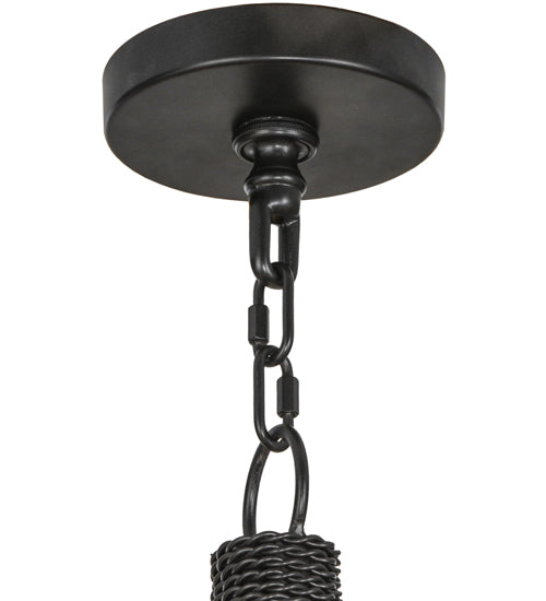 Meyda Lighting Cypress 54" 12-Light Satin Black Wrought Iron Chandelier With White Faux Candlelight