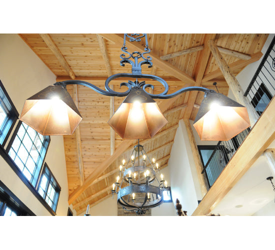 Meyda Lighting DaCapa 64" 3-Light Island Pendant Light With Chocolate Shade Glass