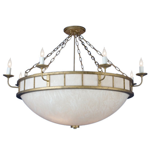 Meyda Lighting Dacia 54" 20-Light Corinth Inverted Pendant Light With Whitestone Idalight Shade Glass
