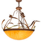 Meyda Lighting Daffodil 26" 4-Light Rust Inverted Pendant Light With Amber Quartz Idalight Shade