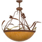 Meyda Lighting Daffodil 26" 4-Light Rust Inverted Pendant Light With Amber Quartz Idalight Shade