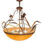 Meyda Lighting Daffodil 26" 4-Light Rust Inverted Pendant Light With Amber Quartz Idalight Shade
