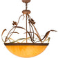Meyda Lighting Daffodil 26" 4-Light Rust Inverted Pendant Light With Amber Quartz Idalight Shade