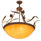 Meyda Lighting Daffodil 26" 4-Light Rust Inverted Pendant Light With Amber Quartz Idalight Shade