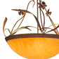 Meyda Lighting Daffodil 26" 4-Light Rust Inverted Pendant Light With Amber Quartz Idalight Shade