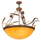 Meyda Lighting Daffodil 26" 4-Light Rust Inverted Pendant Light With Amber Quartz Idalight Shade