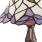 Meyda Lighting Daffodil Bell 12" Mahogany Bronze Mini Table Lamp With Multi-Colored Shade Glass
