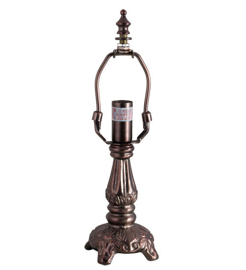 Meyda Lighting Daffodil Bell 12" Mahogany Bronze Mini Table Lamp With Multi-Colored Shade Glass